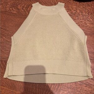 Sleeveless Knit Top Light Green